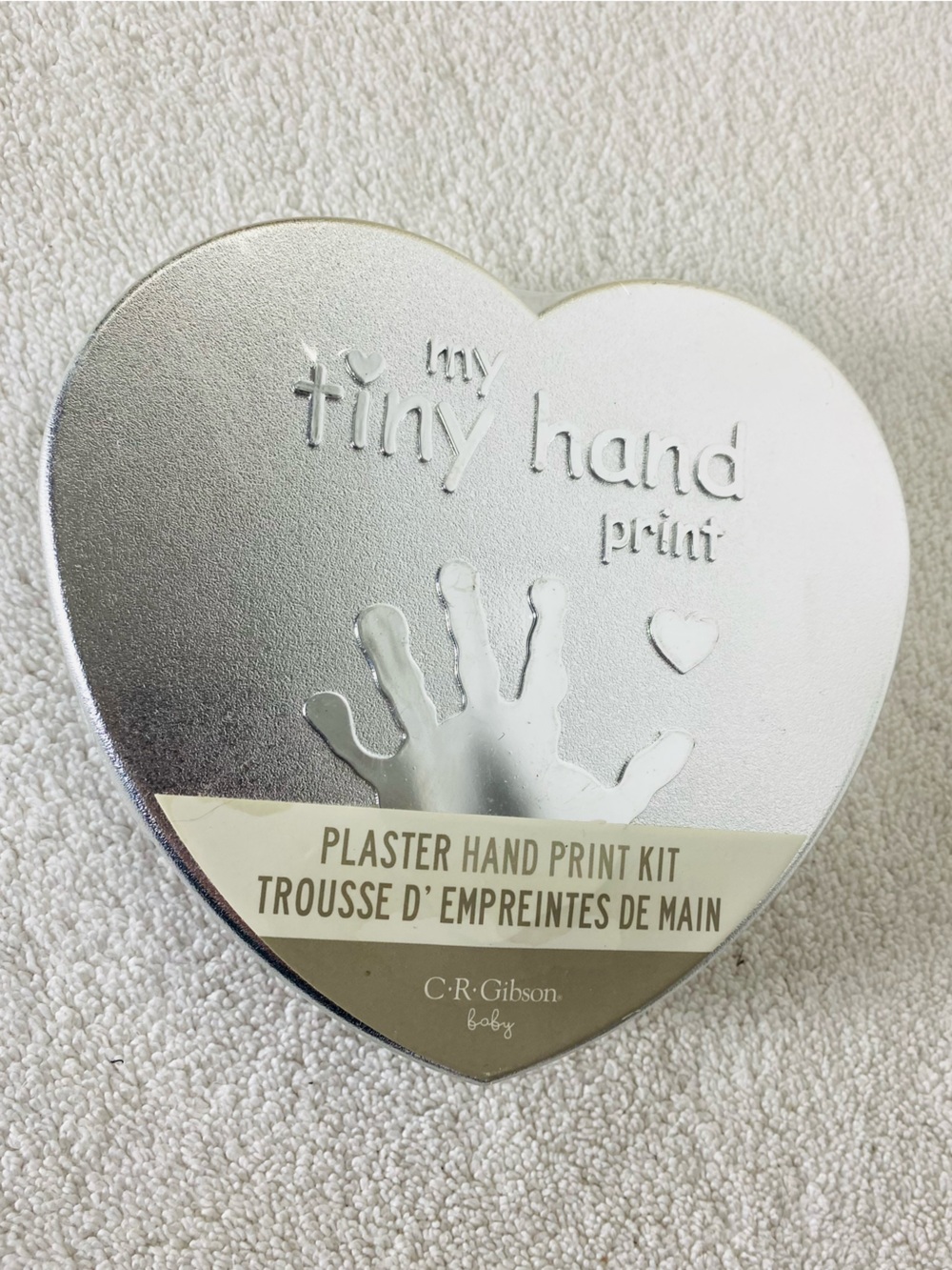 Heart Shaped My Tiny Hand Baby Handprint Plaster Kit NWT